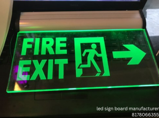 Fire exit safety signage with battery backup