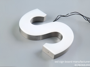 Side steel front acrylic led light letter