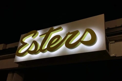 SS Golden Backlit Signage