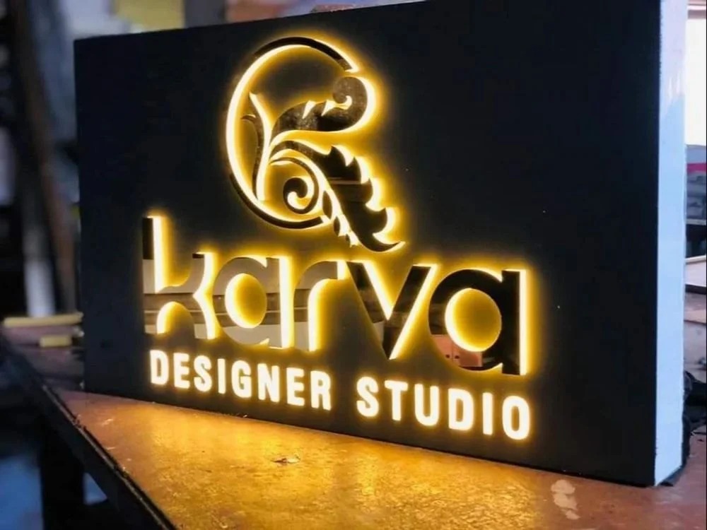 SS Golden Backlit Signage